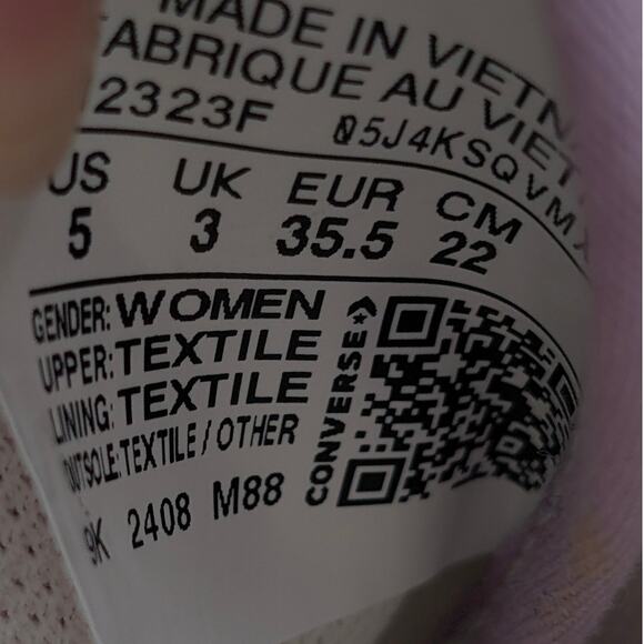 Converse Chuck Taylor All Star Dainty Low Top Sneaker Women's Size US5 EU35.5 - Picture 7 of 14